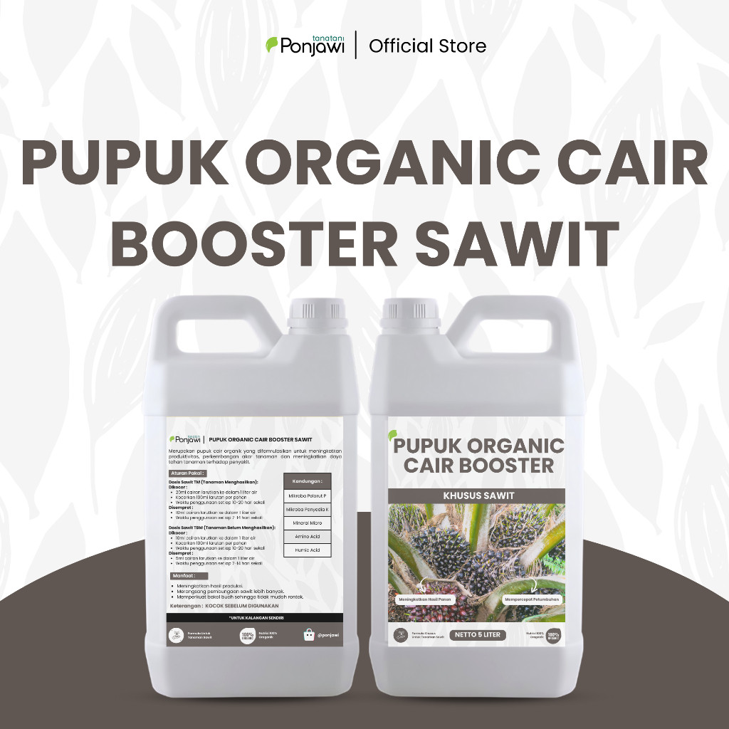 PROMO  PUPUK ORGANIC CAIR POC BOOSTER SAWIT 5 LITER - Pupuk Organik Cair dan ZPT - Pelebat Sawit