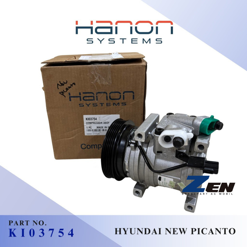 KOMPRESOR COMPRESSOR AC HYUNDAI NEW PICANTO / HYUNDAI I-10 GEN 1 HANON ASLI KI03754
