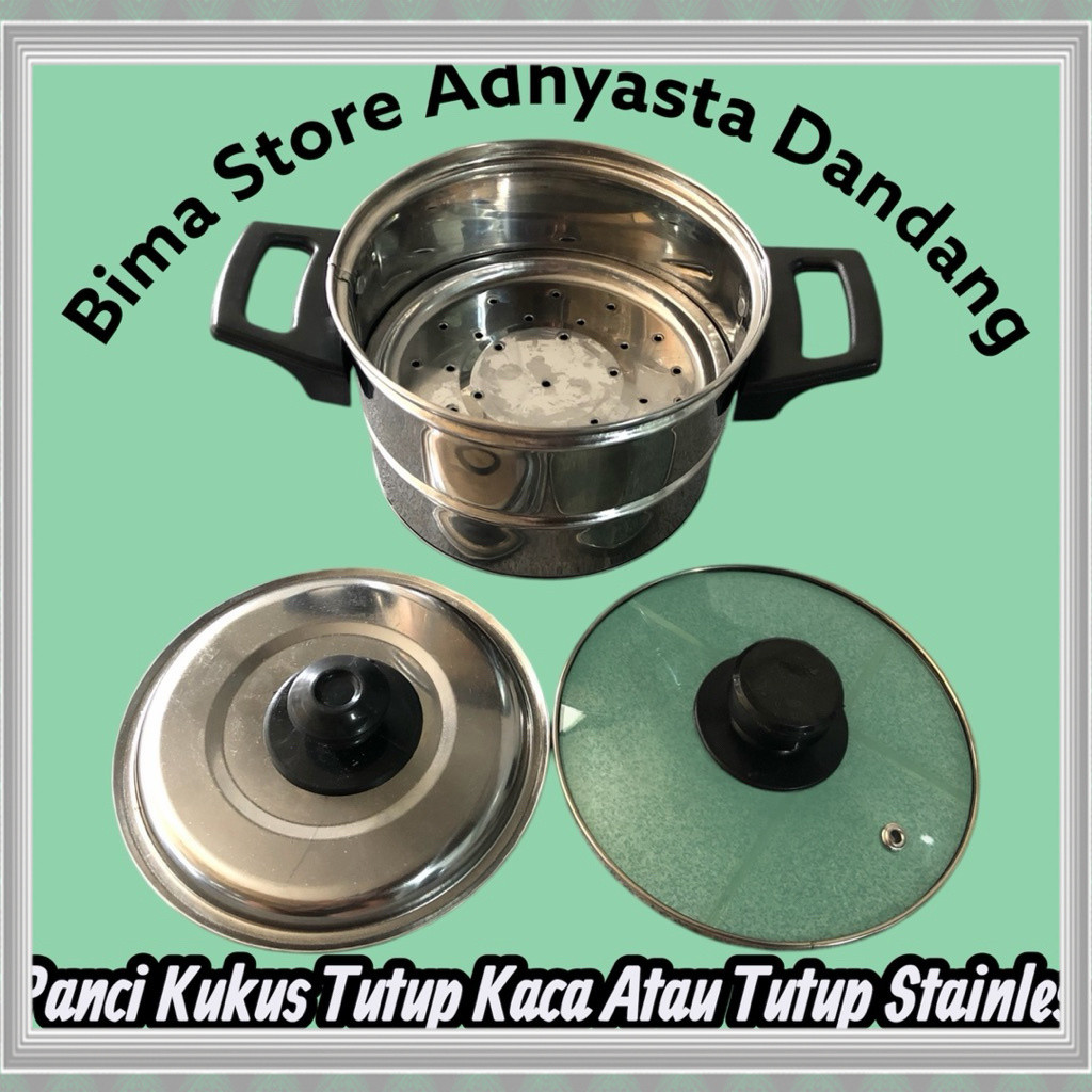 Termurah DANDANG NASI STAINLES/PANCI KUKUS TUTUP STAINLES 26cm 2.5kg MURAH FREE ENTONG Terlaris