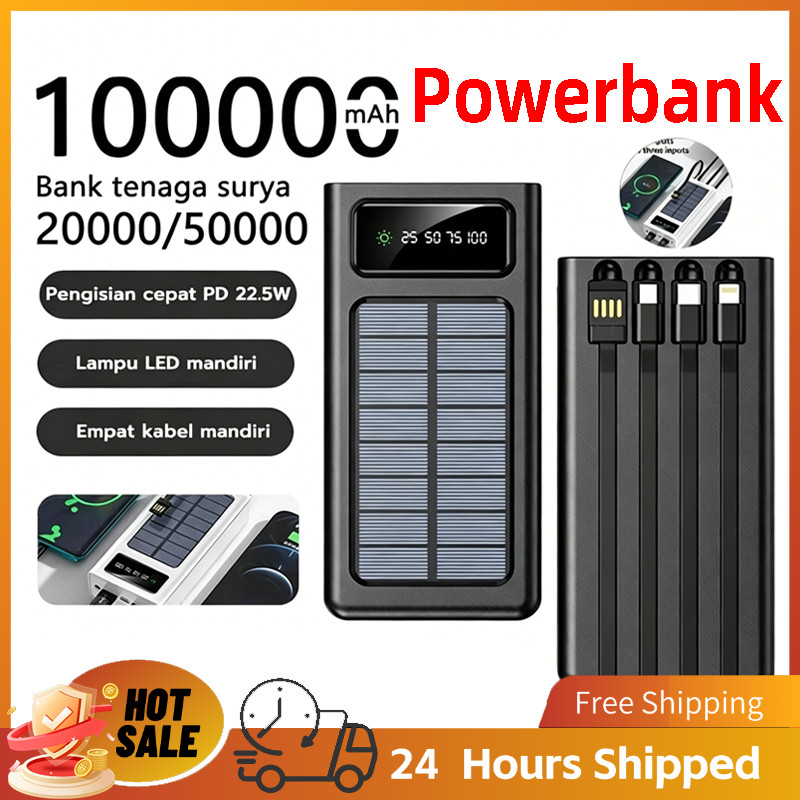 Powerbank 50000/100000 MAH Robot Power Bank Solar Cell Multifungsi Solar Cell Tenaga Surya Portable 