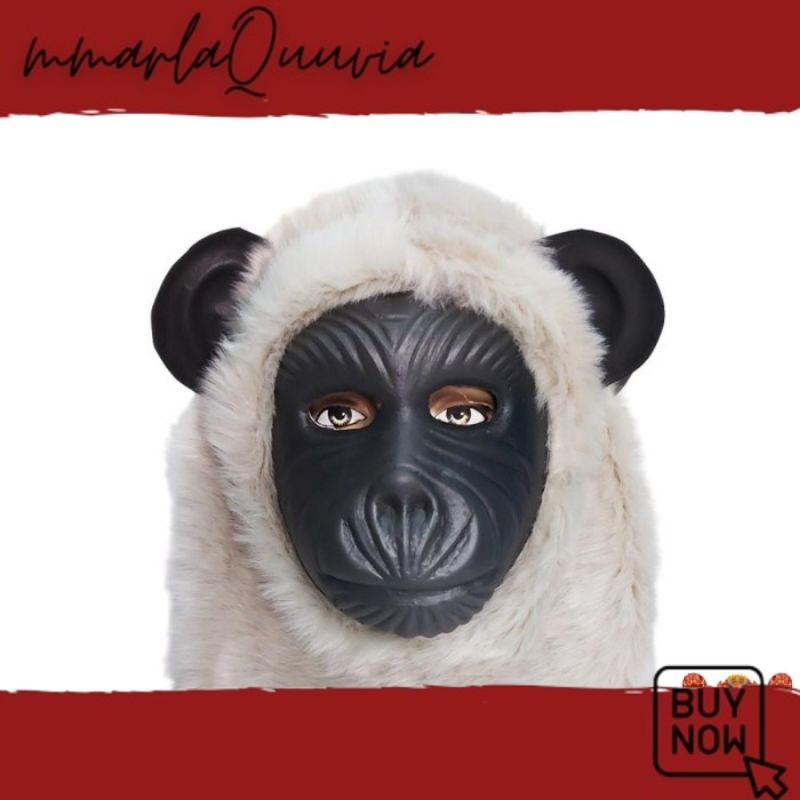 READY TERBARU Top Sale️ Topeng monyet warna hitam putih / Topeng monyet karnaval / Topeng monyet kar