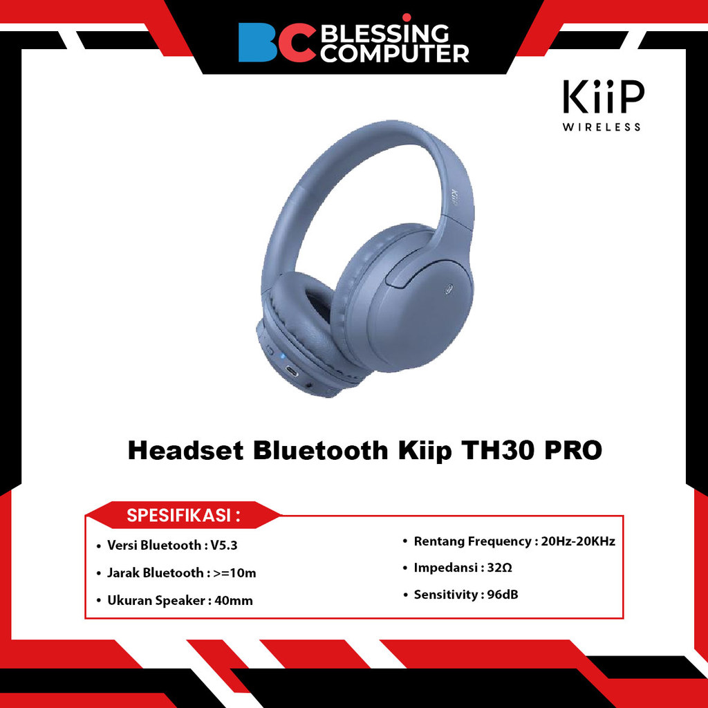 Headset Bluetooth Kiip TH30 PRO