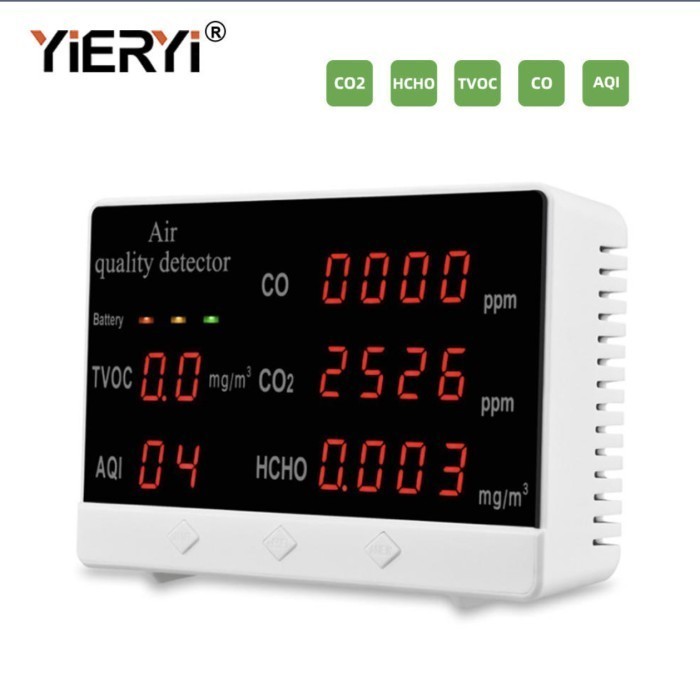 Smart TVOC Air Quality Detector HCHO CO CO2 AQI Air Quality Monitor