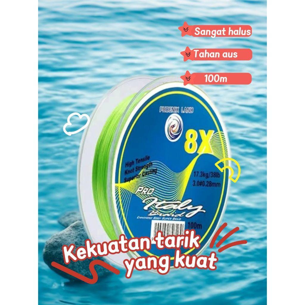 terlaris Senar Pancing Tali ikan Joran alat Panjang 100M Braided Fishing Line Super Kuat & Anti Putu