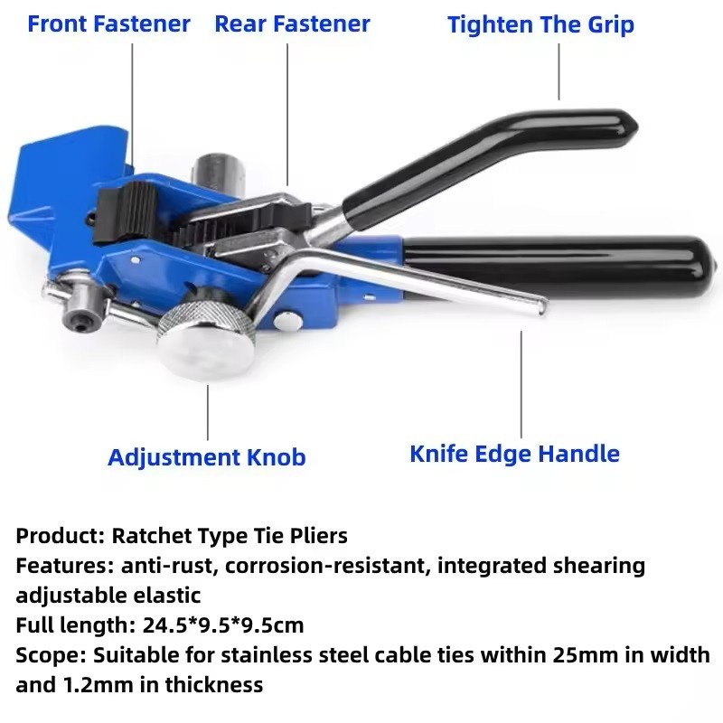 3-25mm Strapping Tensioner Stainless Strap Universal Alat Pengikat Tali Strapping Baja Ratchet Band 