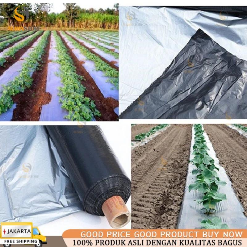 Per Roll Mulsa Hitam Perak Lebar 60cm-120cm/Mulsa Hitam Perak 1 Roll Panjang 250meter/Mulsa Hitam Pe
