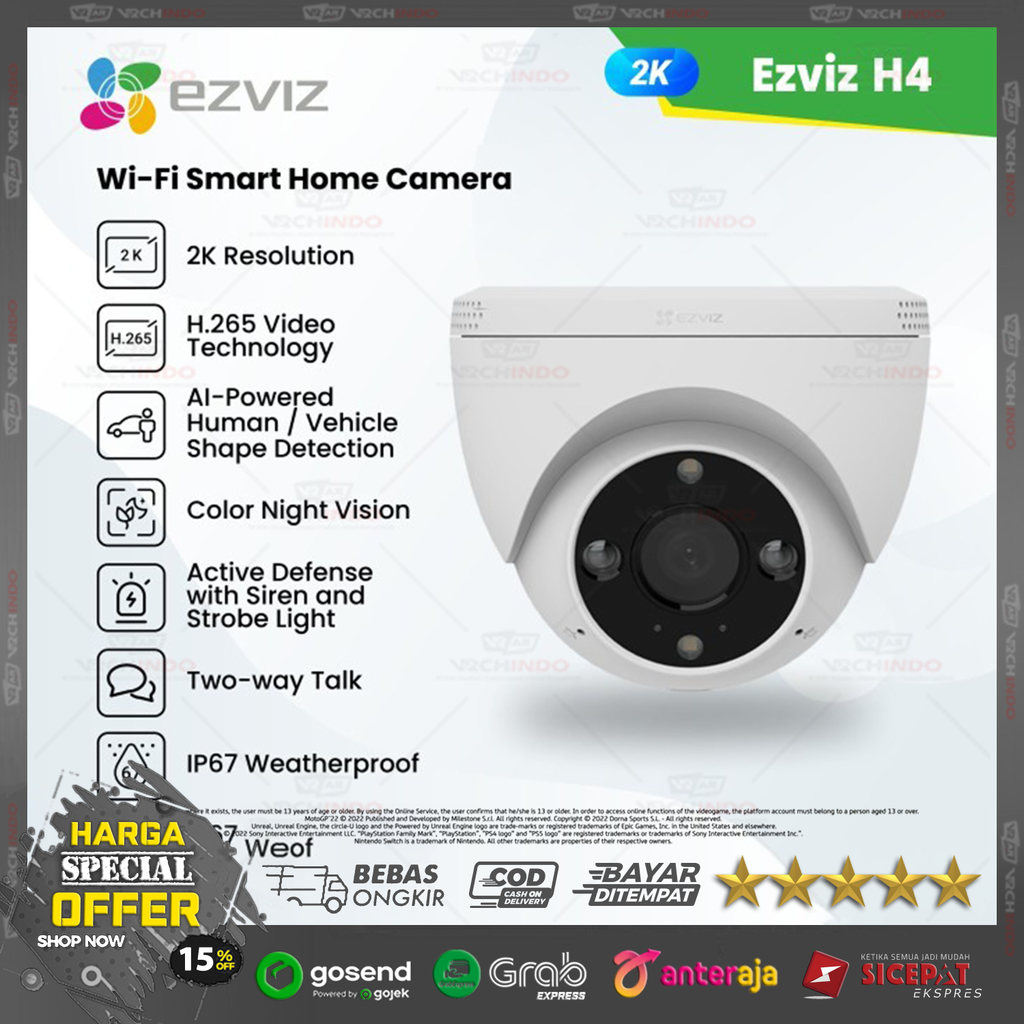EZVIZ CCTV All Series 2MP / 3MP / 4MP / 5MP Resolution | Wireless PTZ - Night Vision GARANSI RESMI C