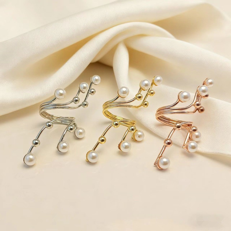 COD Cincin & Penjepit Kerudung Mutiara Model Gelang Unisex Aesthetic
