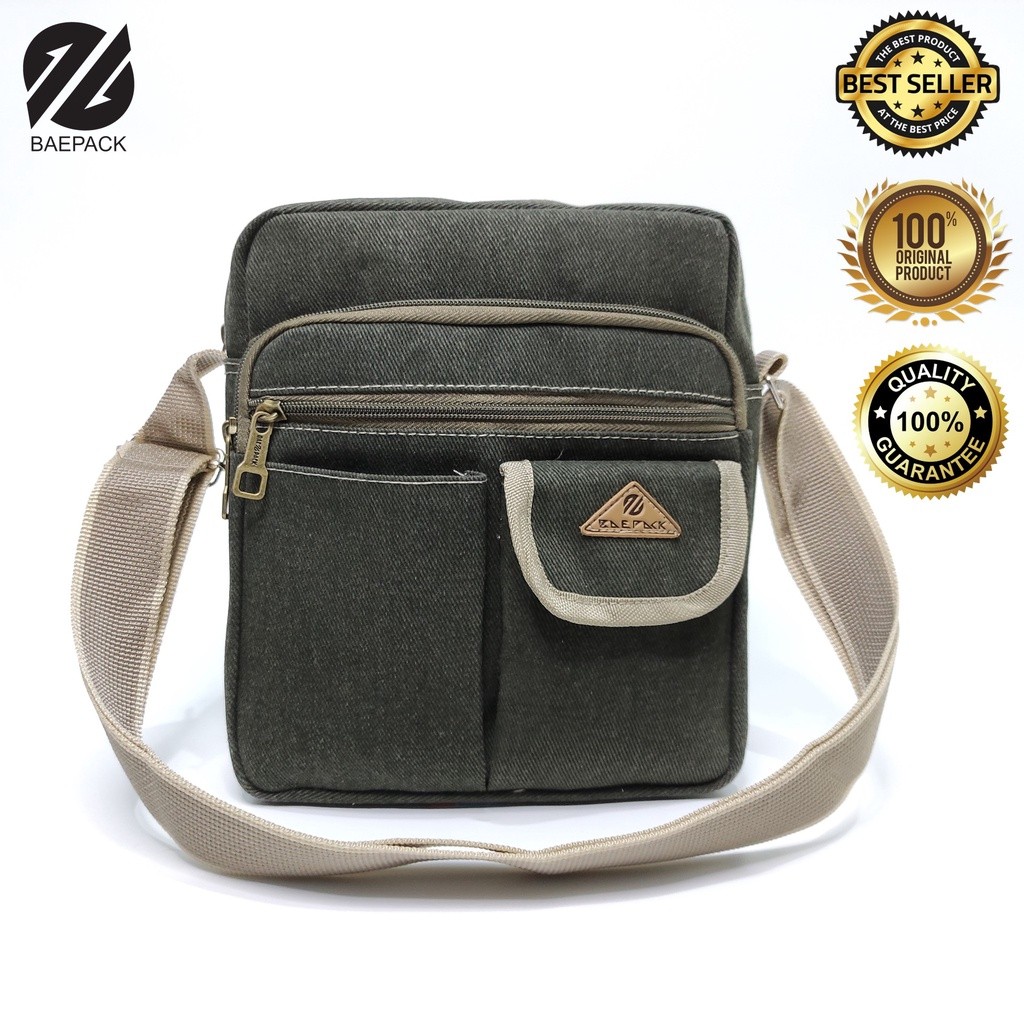 Tas Selempang Premium Luzio Hijau Army  / Tas Selempang Pria dan wanita