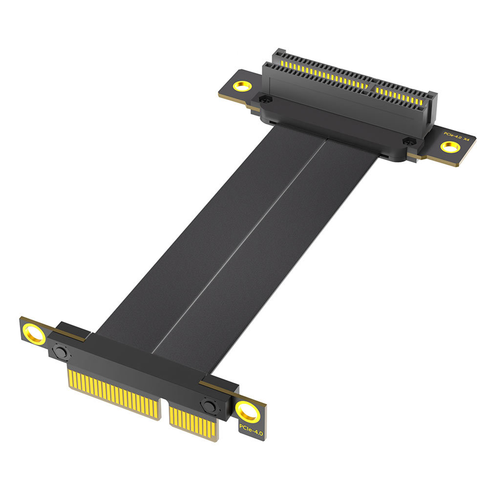 PCIE 40 X1X4 Riser Cable PCIE 40 Extension Cable Black High Speed GPU Riser Cable PCIE Gen 4 Flexibl