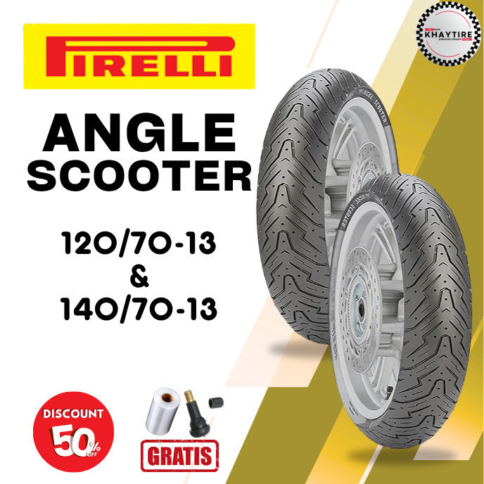 SEPASANG Ban Motor PIRELLI ANGEL SCOOTER 120/70 & 140/70 RING 13 Tubeless