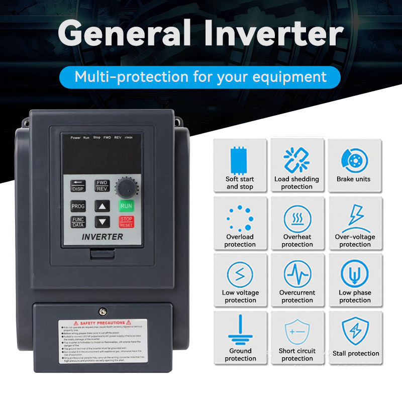 Inverter 1.5KW AT4 Frequency Converter 220V Single Phase to 380V 3 Phase VFD Inverter