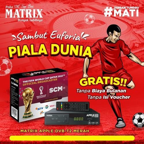 SET TOP BOX TV DIGITAL MATRIX APPLE MERAH ( Baru ) - MATRIX.MERAH, STB+HDMI+DONGLE