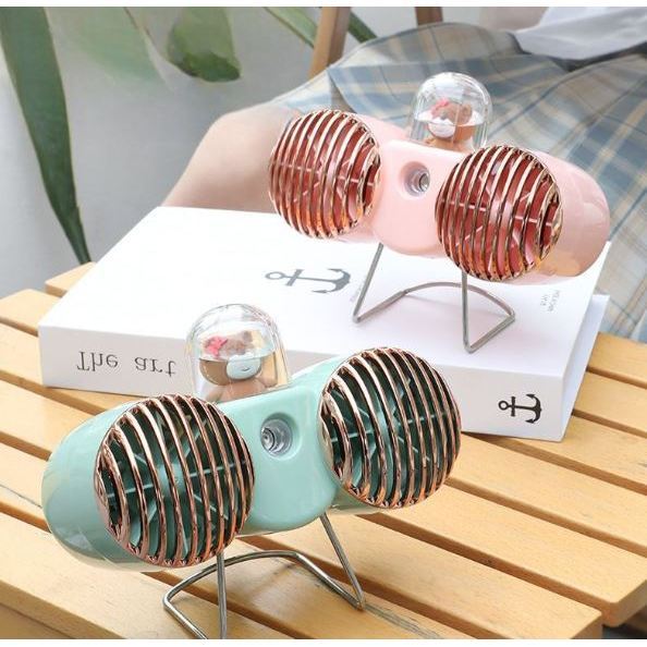 (Grosir) Nano Spray Dengan 2 Kipas Pendingin Penyegar udara Portabel Mini Dual Fan Rechargeable