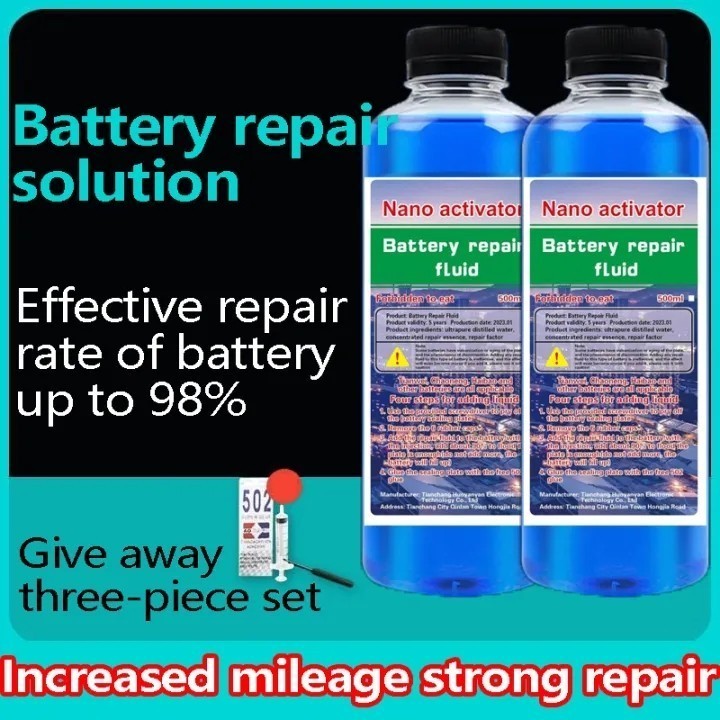 500ml Cairan Elektrolit Aki Kering Motor Mobil Cairan Perbaikan Aki Cairan Elektrolit Aki Kering