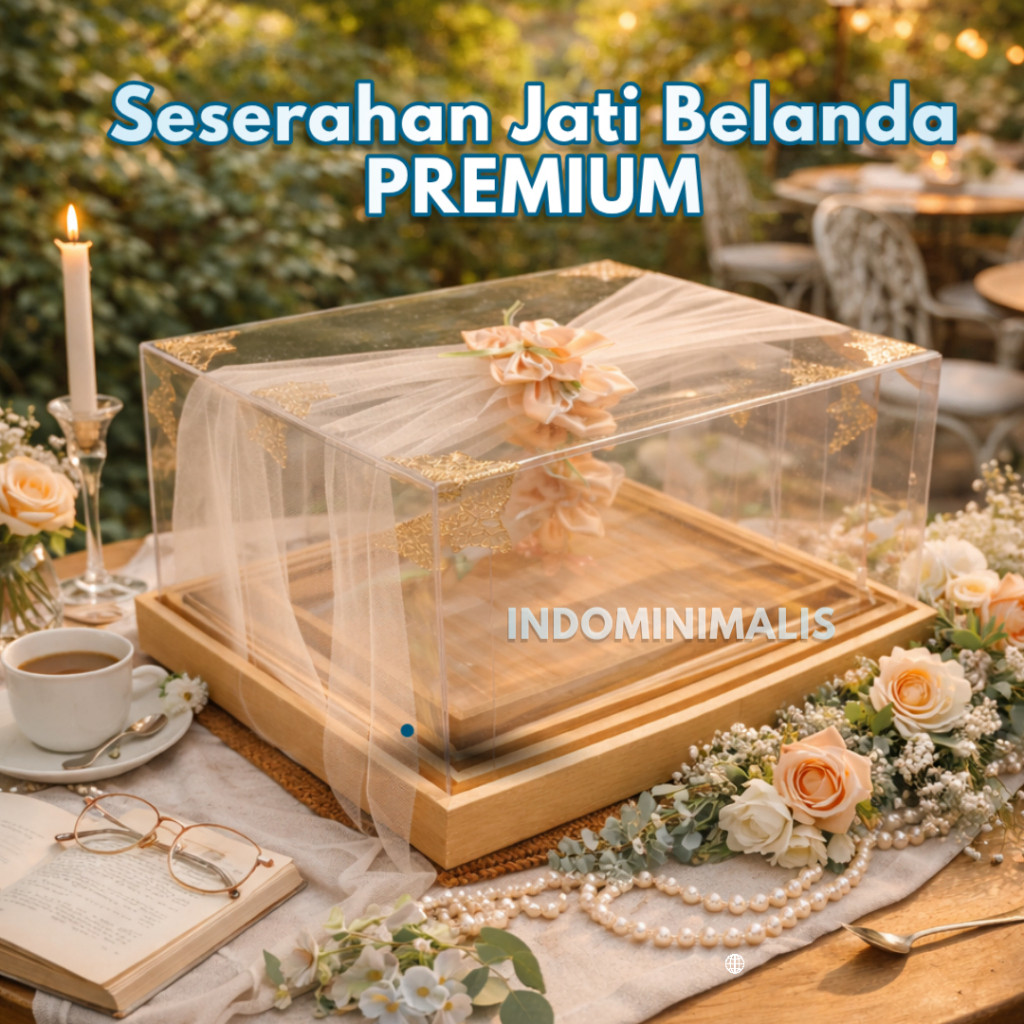 Promo Kotak Seserahan Nikah Isi 4 Kotak Kayu Jati Belanda Seserahan Pernikahan Dengan Tutup Mika