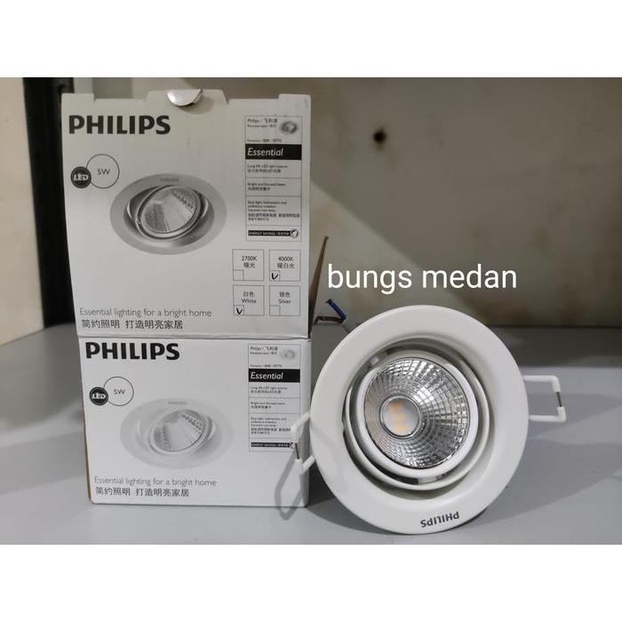 LAMPU LED PHILIPS SOROT POMERON 5W 5WATT putih 4000K NW SPOT 59775