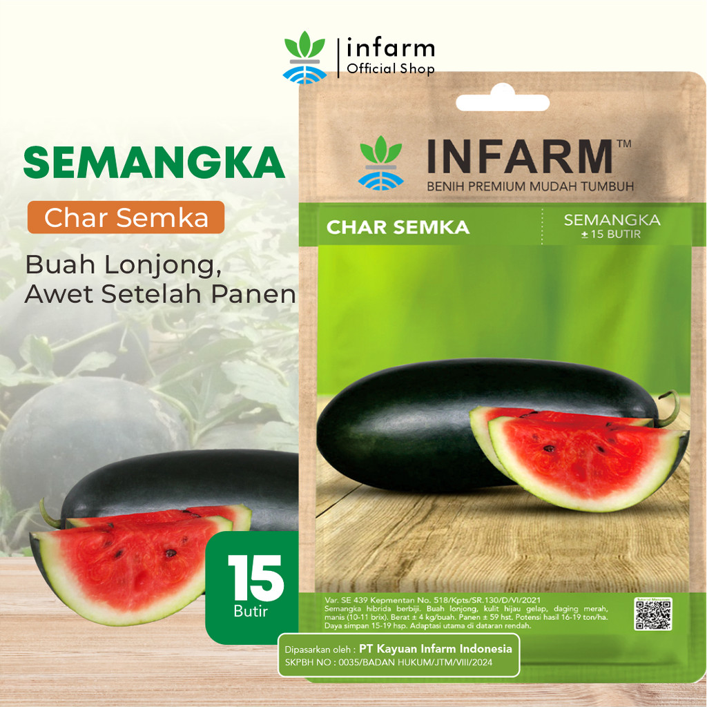 INFARM - Benih Buah Semangka Charsemka, Bibit Buah Semangka Lonjong Unggul Bibit Semangka Premium