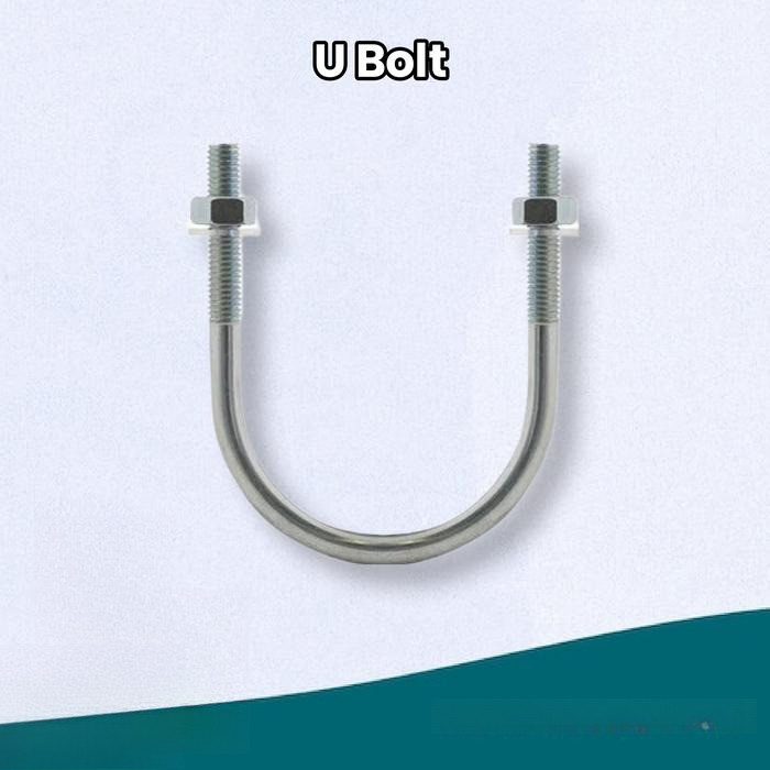 U Bolt 5" inch / Klem U Besi Galvanis 5" inch / Clamp U galvanis 5" inch / claim pipa - 1/2" (M12)
