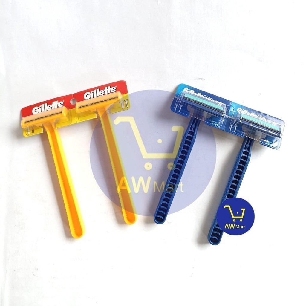 GILLETTE MEN BIRU & KUNING - PISAU CUKUR GILLETTE - GILLETTE BLUE II PLUS