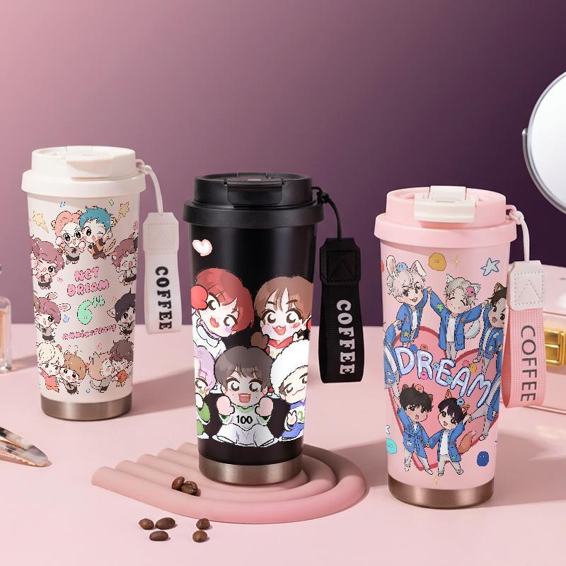 Tumbler Kpop NCT Botol Minum Aesthetic CUP 500 ML Tumblr Stainless Steel Dengan Sedotan Termos Kopi 