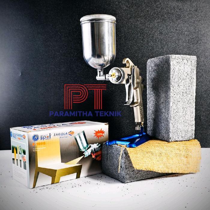 SPOT Sagola Spraygun F100G Tabung Atas Tekanan Tinggi 400 ml Alat Semprotan Cat High Pressure 43-55 