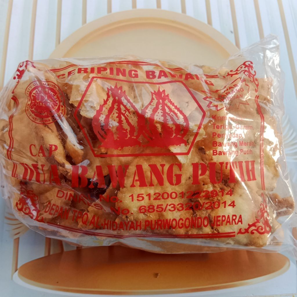 KERUPUK BAWANG CAP DUA BAWANG PUTIH DIJAMIN GURIH ENAK KHAS JEPARA