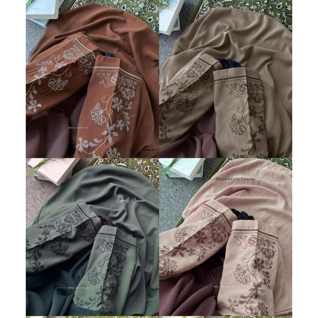 LAYFA ABAYA BORDIR BELLALUNA/ GAMIS BORDIR/ ABAYA BORDIR BUNGA/ ABAYA BELLALUNA/GAMIS BELLALUNA