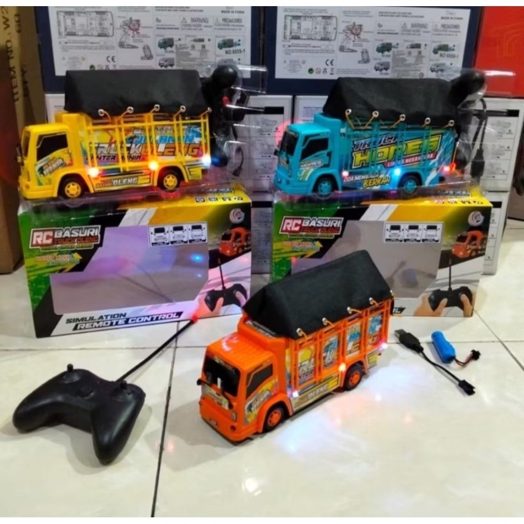As,Mainan Remote Control Basuri Truck Terpal RC Truk Oleng Basuri Remot kontrol Baterai Cas JSP T-12
