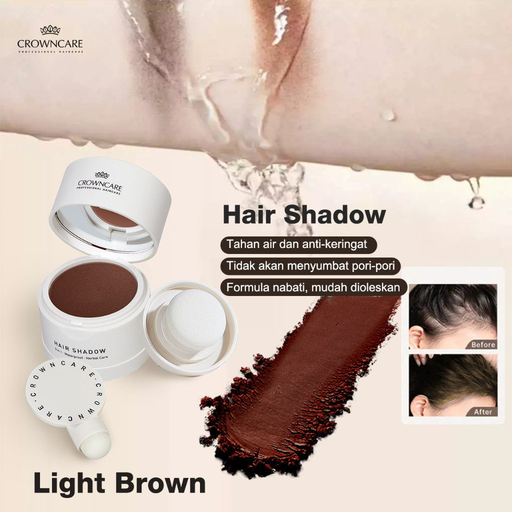 Crowncare Hair Shadow Powder - Samarkan Kebotakan, Uban & Garis Rambut Tipis