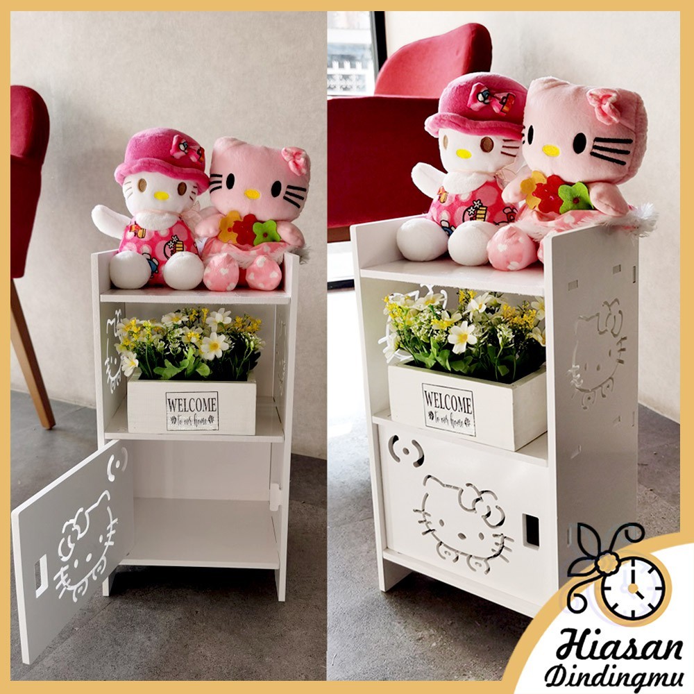 Lemari pakaian plastik rak susun Rak plastik hello kitty | P4