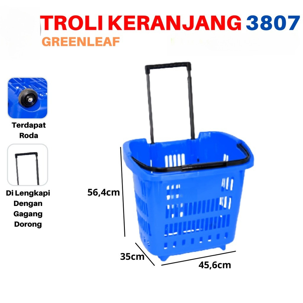 Keranjang Belanja Troli Pasar Supermarket 3807 Green Leaf