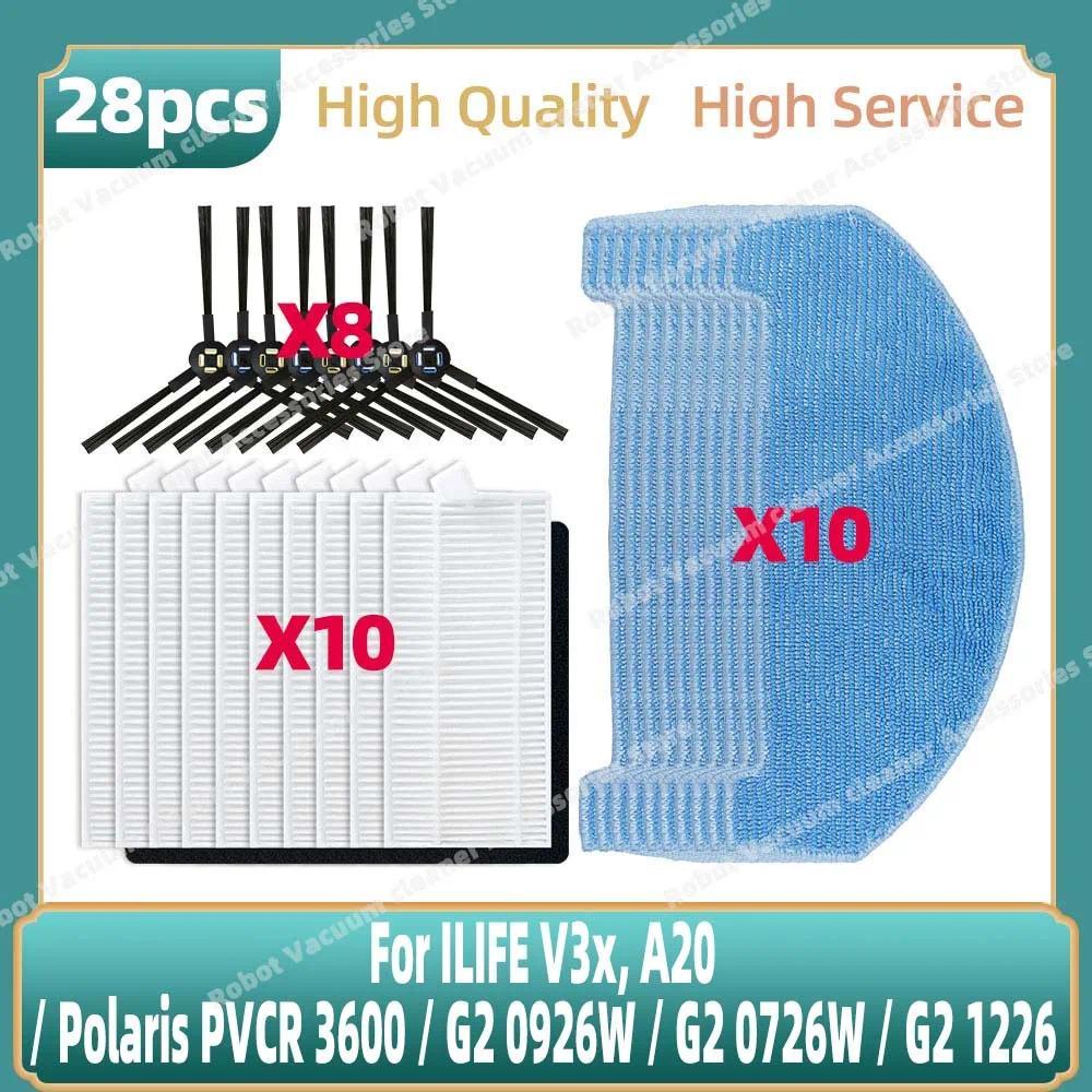 Compatible For ILIFE V3x, A20 / Polaris PVCR 3600 / G2 0926W / G2 0726W / G2 1226 Side Brush Hepa Fi