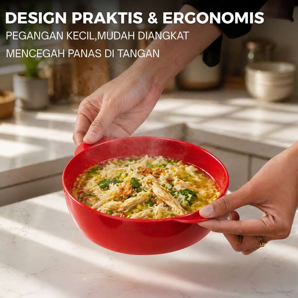 Lumayan_Banget Mangkuk Saji Melamin Besar + Tutup Wadah Sayur Prasmanan Catering Tahan Panas Anti