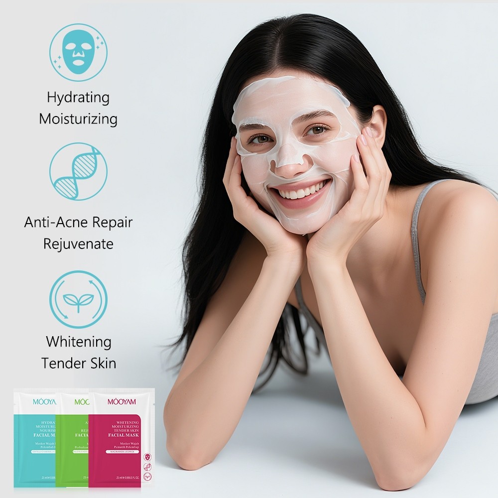 [MOOYAM] Masker Wajah Korea Mask Mencerahkan Anti Aging / Mask Sheet / Masker Wajah Active Whitening