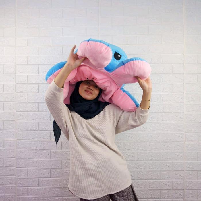 BEST SELLER Boneka gurita bolak balik jumbo / boneka gurita octopus - Gurita pink- biru, XL