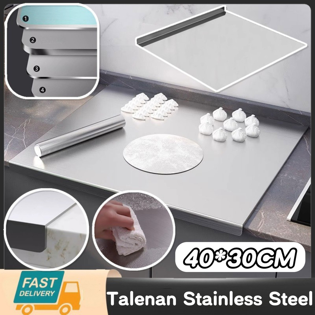 Talenan Stainless Steel Food Grade Papan Pengulen Adonan Stainless Steel Untuk Dapur Rumah Tangga Me