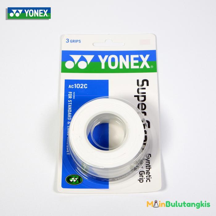 Camiso  -  Grip Raket Badminton / Grip YonexSP AC 102 EX 3 Super Grip Original - Putih  Terlaris Tbk