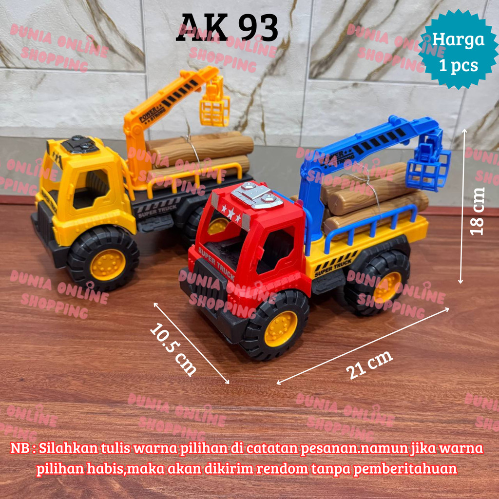 Mainan Truck Derek Muatan Kayu - Mainan Anak Truck Derek Kayu / Mainan Truk Anak