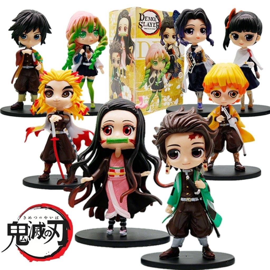 [SATUAN] Action Figure Demon Slayer Qposket Chibi - Blindbox Series Figure Kimetsu No Yaiba Ecer Tan