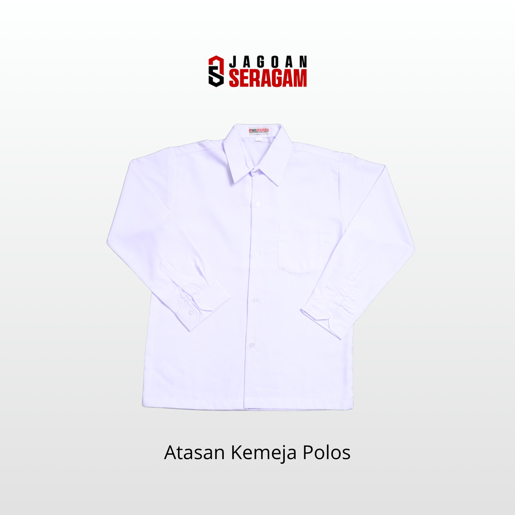 Jagoan Seragam Kemeja Putih Polos Pria Lengan Panjang Wanita Sekolah Sd Smp Sma Ospek Anak Laki Laki