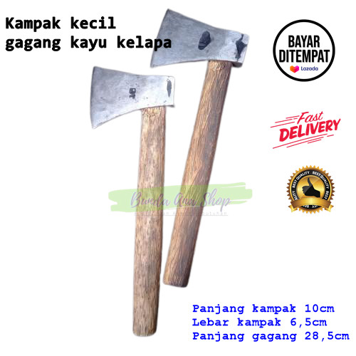Kampak Kapak Baja asli Cacah Tulang Gagang Aren /Kapak  Ruyung Berkualitas Ukuran Kecil dan Sedang