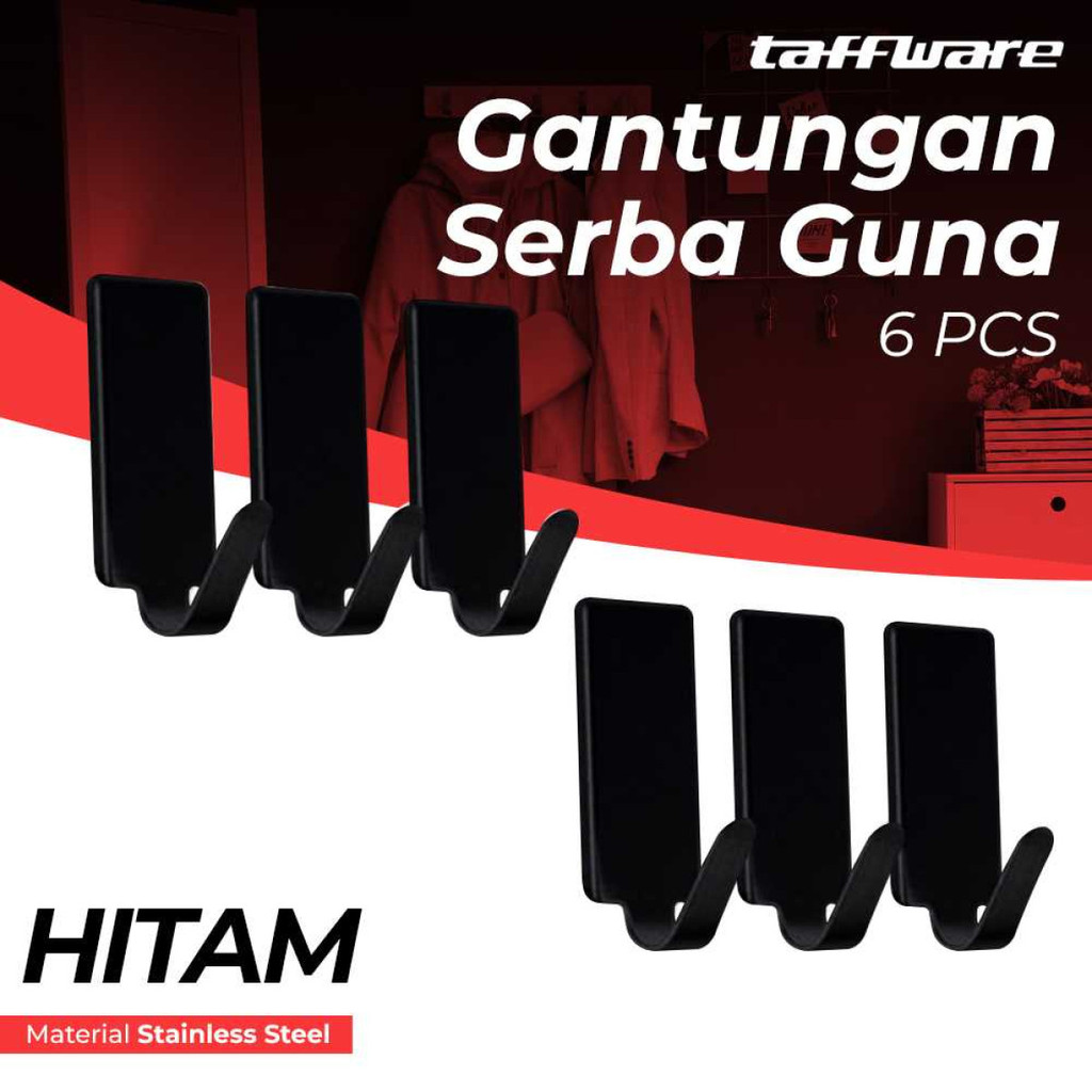 Taffware Gantungan Serba Guna Adhesive 6 PCS - DWC13F