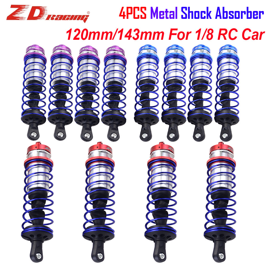 ZD Racing 4Pcs RC Car Metal Shock Absorber 120mm 143mm Oil Filled Damper for 1/8 RC Car Racing Truck