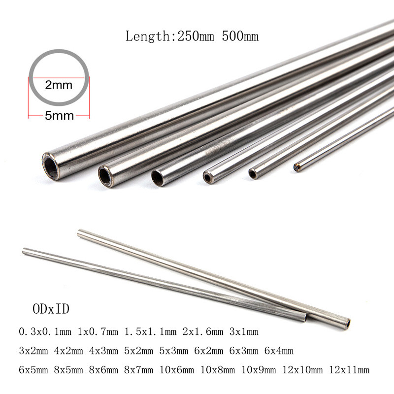 1-10pcs Stainless tube 304 Stainless Steel Tube Capillary Tube 250/500mm length 1mm/1.5mm/2mm/3mm/4m