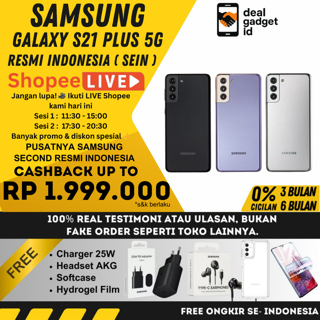 SEIN | SAMSUNG S21 PLUS 5G 8/256GB 8/128GB SECOND RESMI INDONESIA