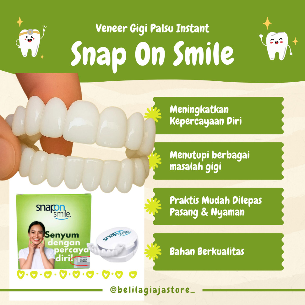New Sally Promo MUrah  LEPAS PASANG SENDIRI - Snap On Smile Gigi Palsu Veneer Gigi Instan Renggang B