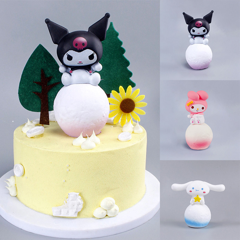 Dekorasi Kue Boneka Posisi Duduk, Dekorasi Kue Anak-anak, Dekorasi Kue Sanrio
