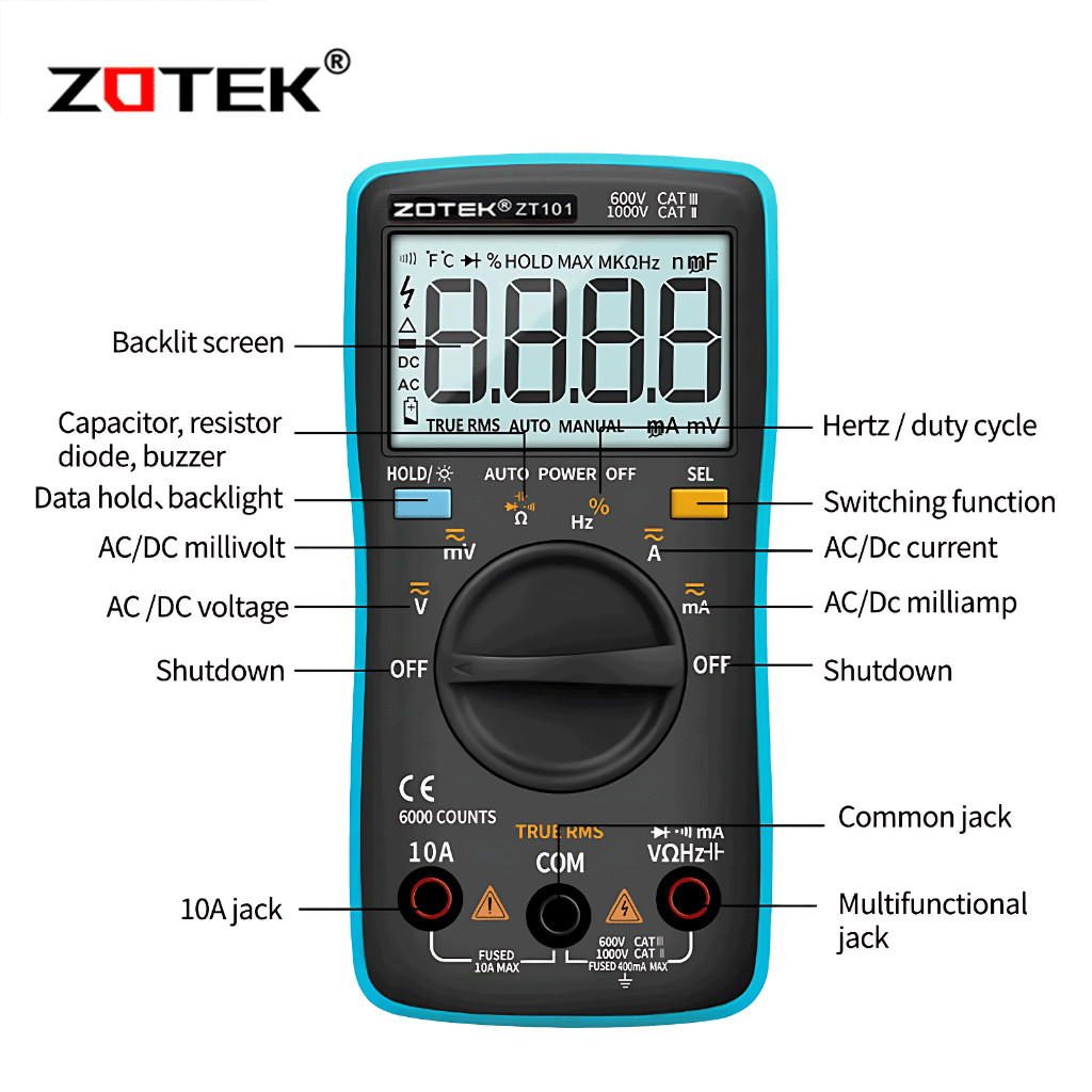 AVOMETER DIGITAL ZOTEK ZT101 / MULTITESTER DIGITAL ZOTEK ZT 101