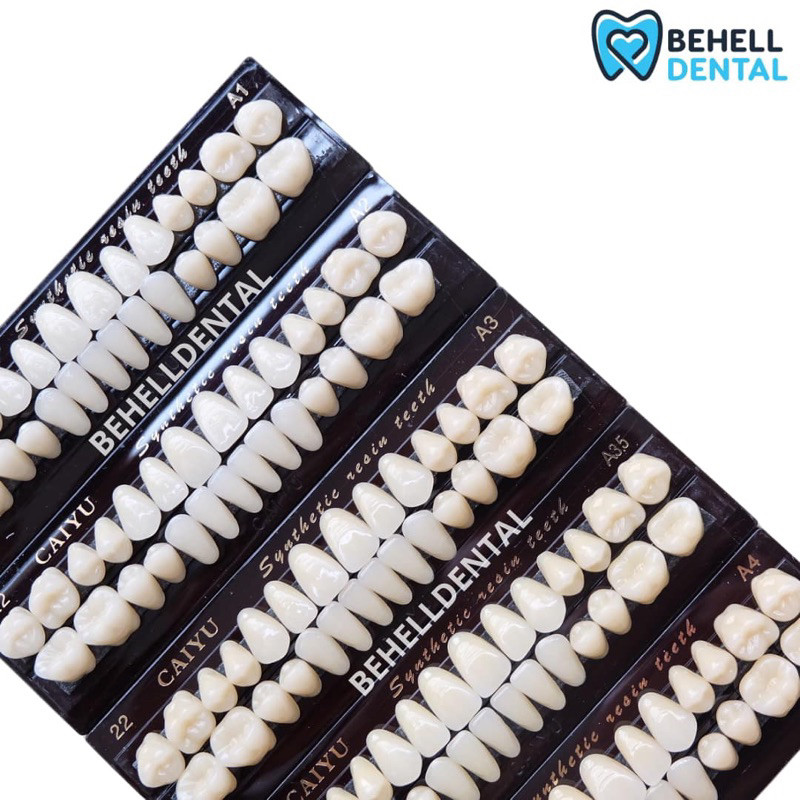 Ready1 SET ISI 28 Butir GIGI CAIYU FULL SET - Gigi Palsu Merk Caiyu Yuying Anterior Upper Lower Post